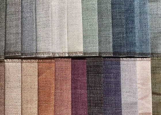 Einfache Art 100% Sofa-Polyester-Leinen-Sofa Fabrics 347gsm